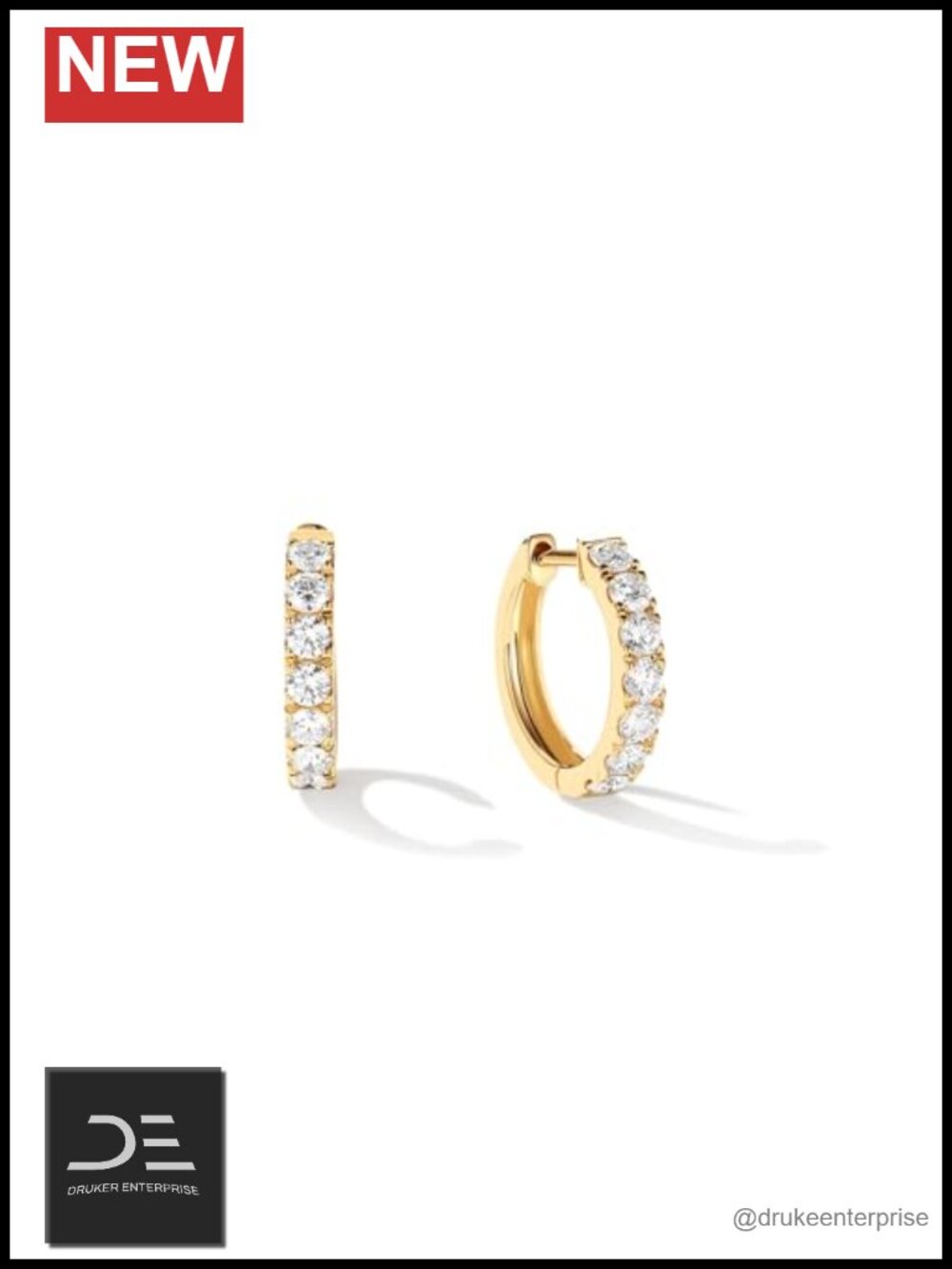 Lab-Grown Diamond Hoop Earrings 14K Solid Gold 0.7 Ct D-E VS